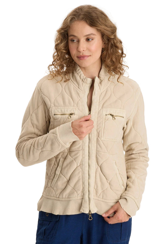 Osment Plush Quilted 4-Pocket Bomber Jacket