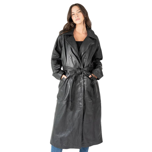 Deniz OS Leather Trench Coat