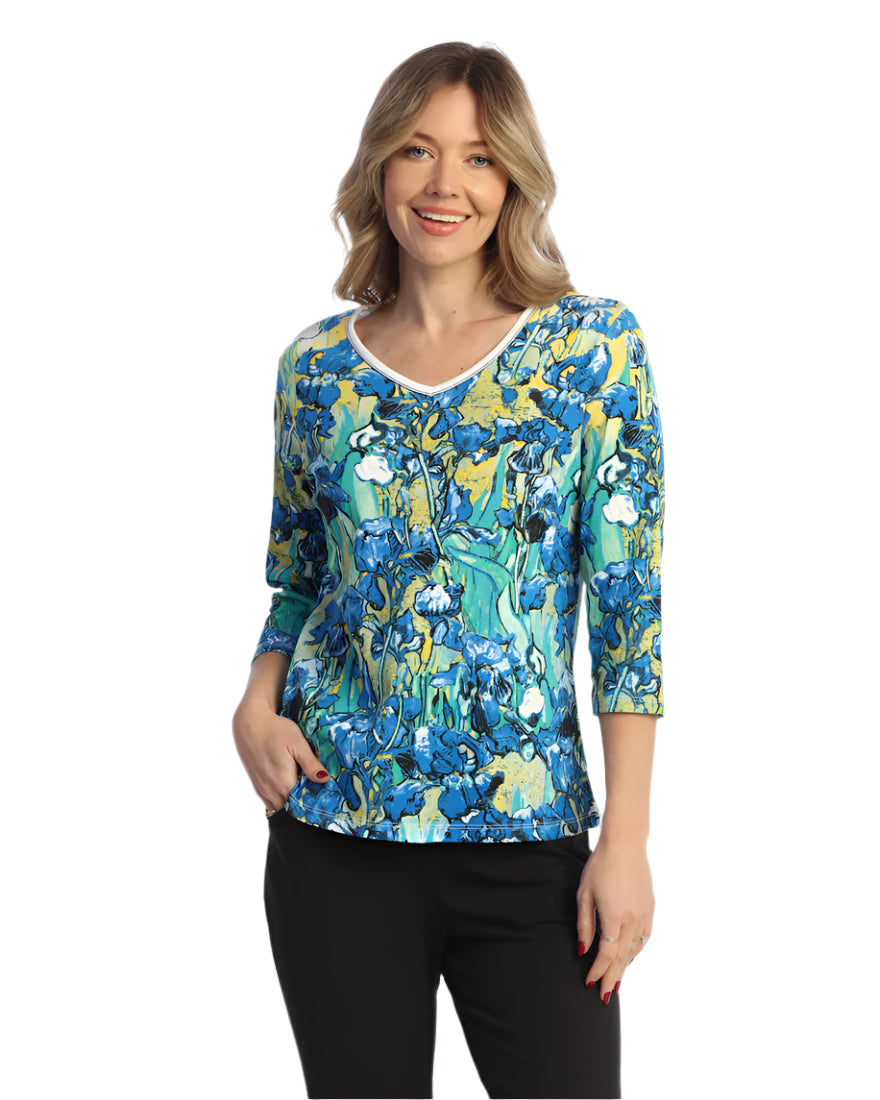 C - Irises 3/4" Sleeve Top