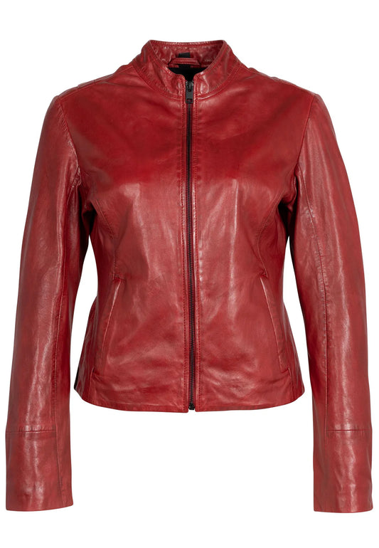 Chessy Front Zip Leather Jacket