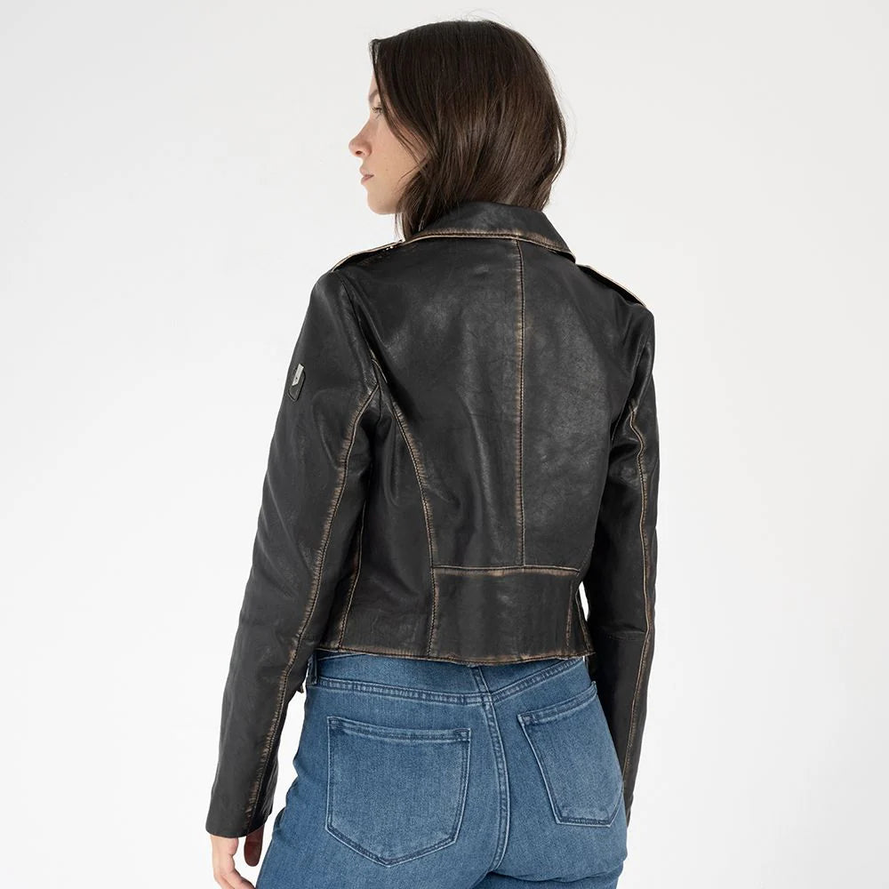 Sharon RF Cropped Moto Jacket
