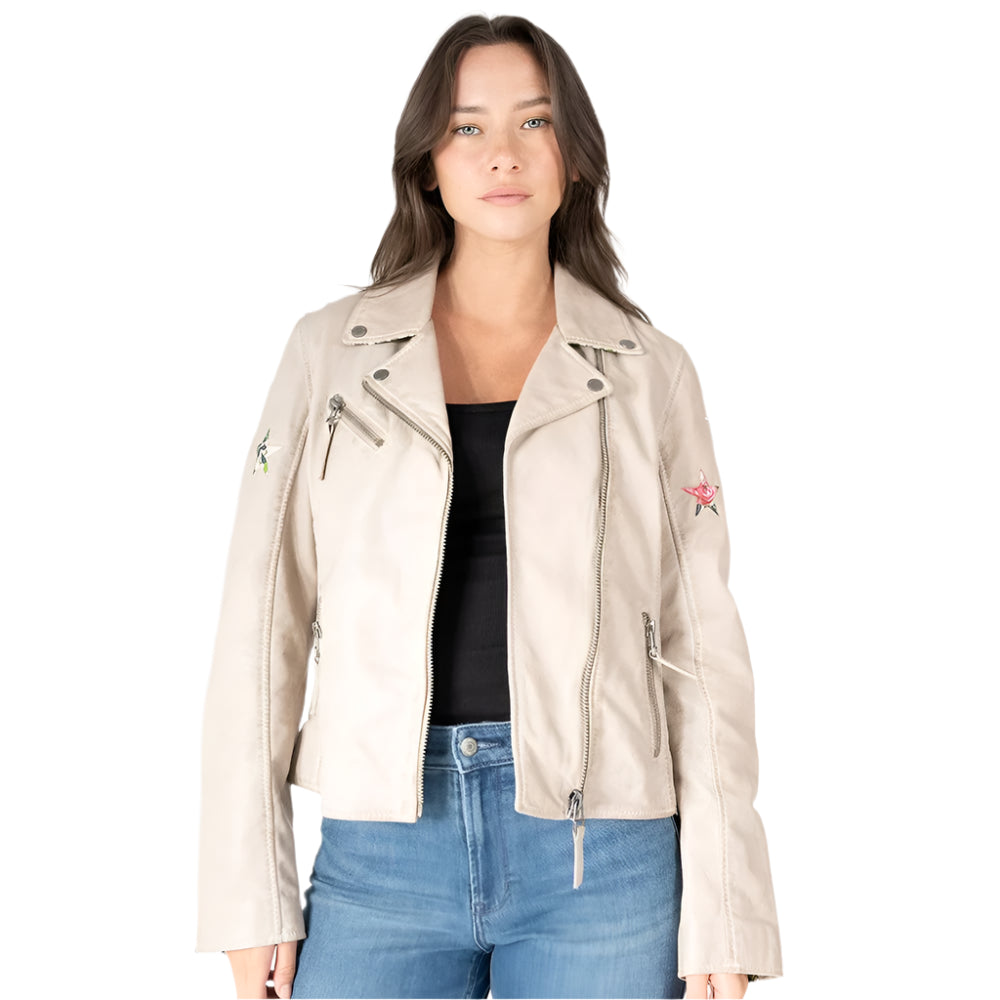 Candy RF Distressed Moto Jacket with Stars