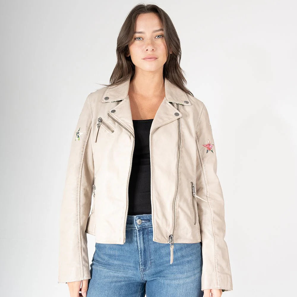 Candy RF Distressed Moto Jacket with Stars