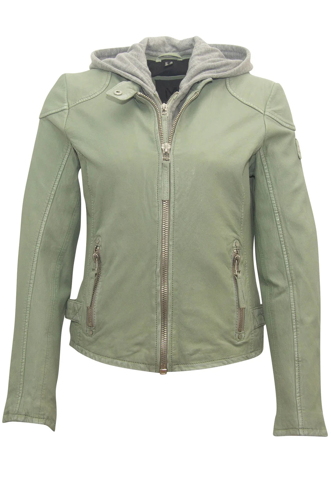 Finja RF Removable Hoodie Inset Leather Jacket