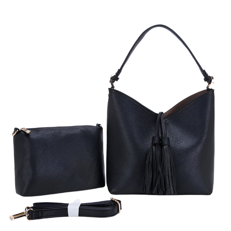 Hobo Bag with Tassel and Pouch