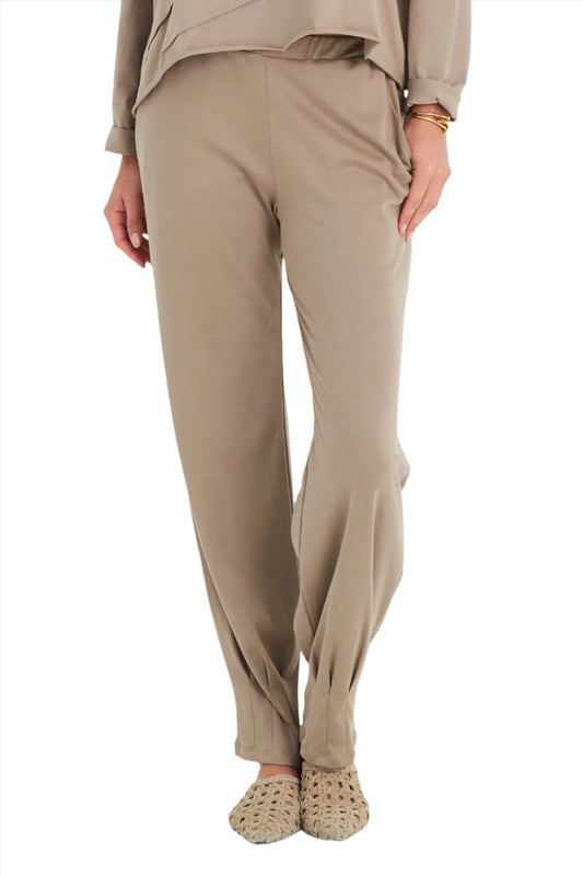 Pima Cotton Pinched Pleat Pants