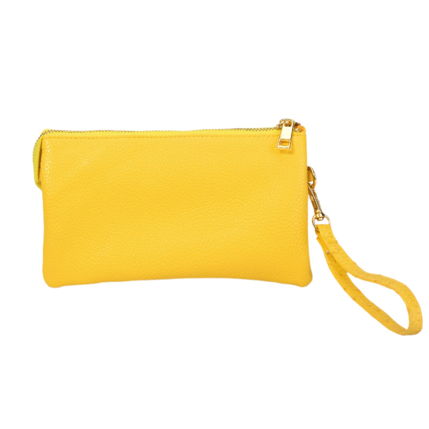Folded Clutch with Zipper Ostrich Pattern