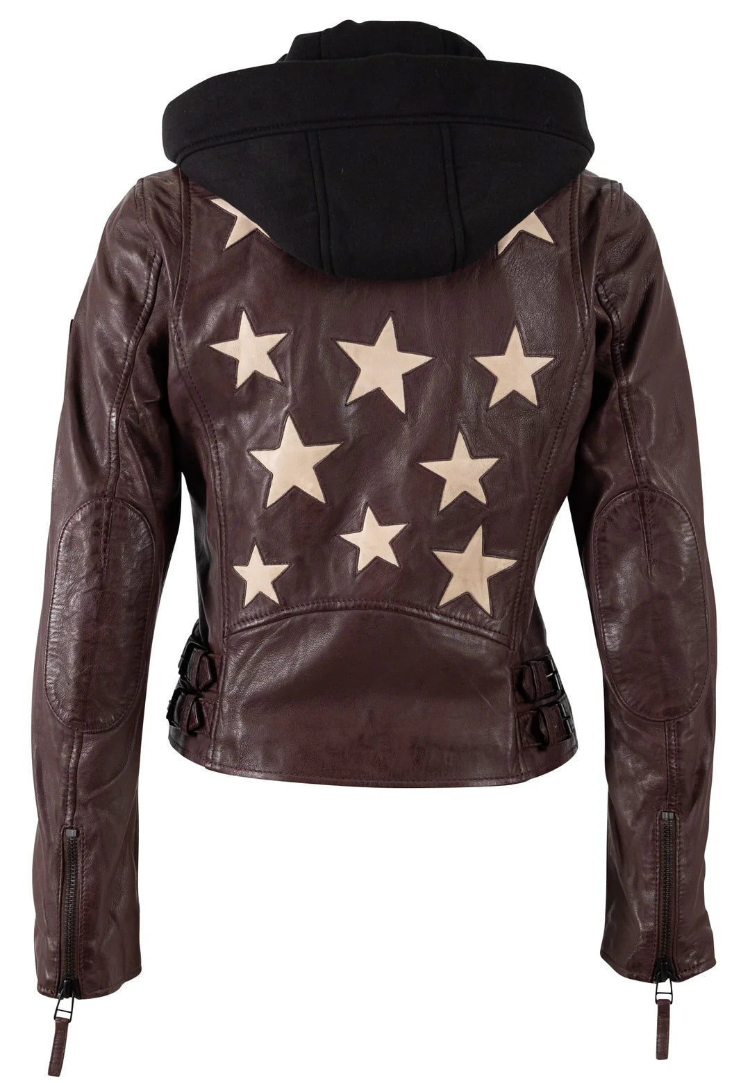 Christyn Star Detail with Hood RF Leather Jacket