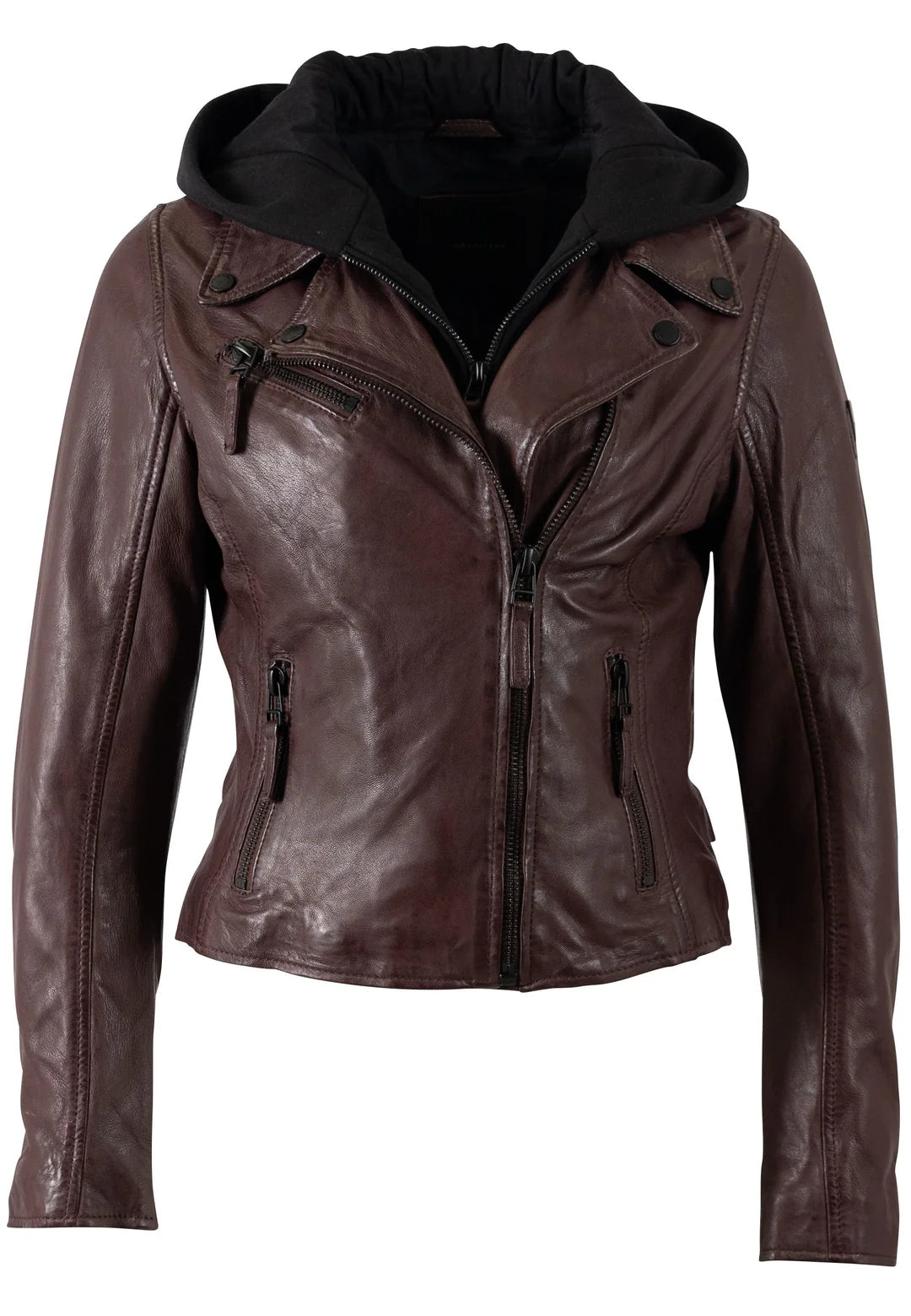 Christyn Star Detail with Hood RF Leather Jacket
