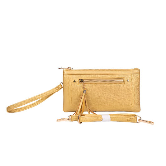 Folded Clutch with 2 Zippers