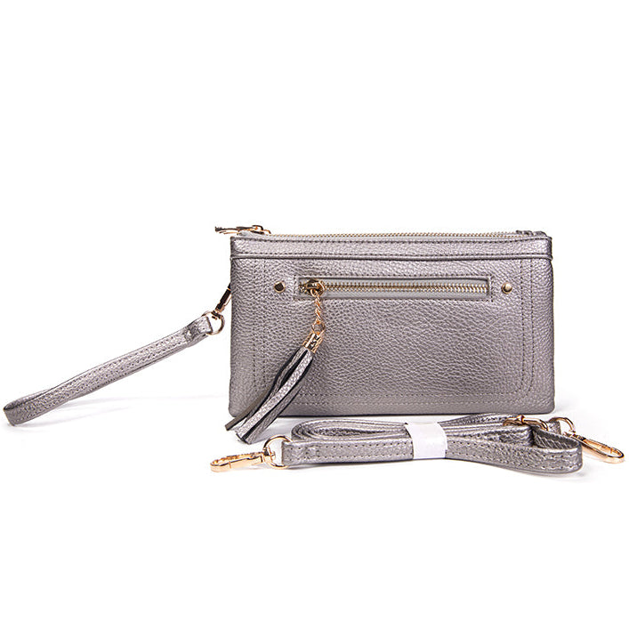 Folded Clutch with 2 Zippers