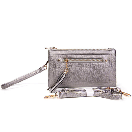 Folded Clutch with 2 Zippers