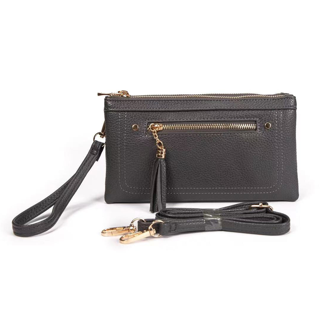 Folded Clutch with 2 Zippers