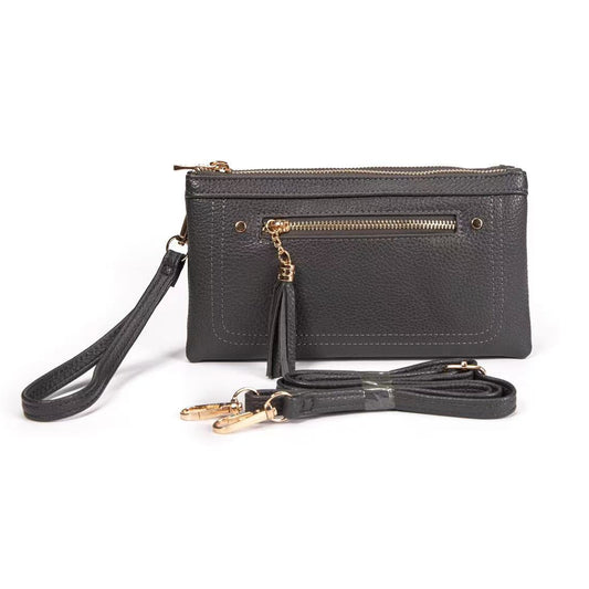 Folded Clutch with 2 Zippers