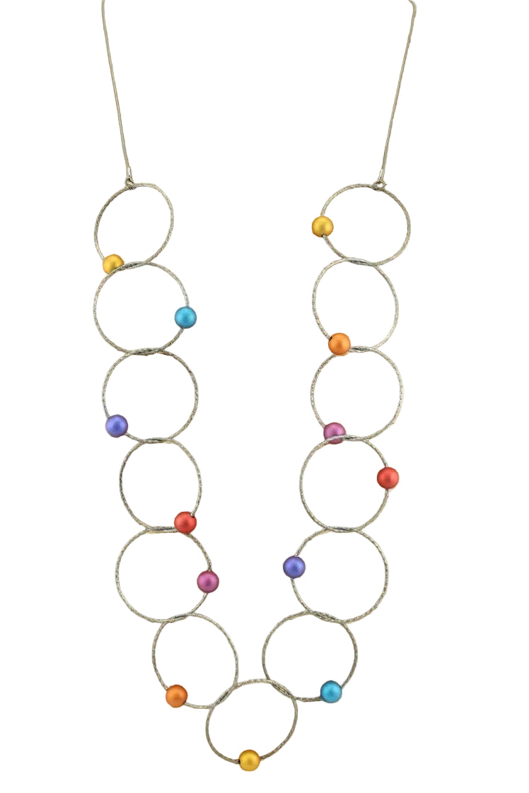 Long Necklace with Circles and Beads