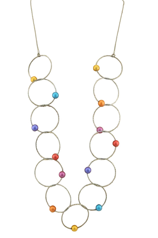 Long Necklace with Circles and Beads