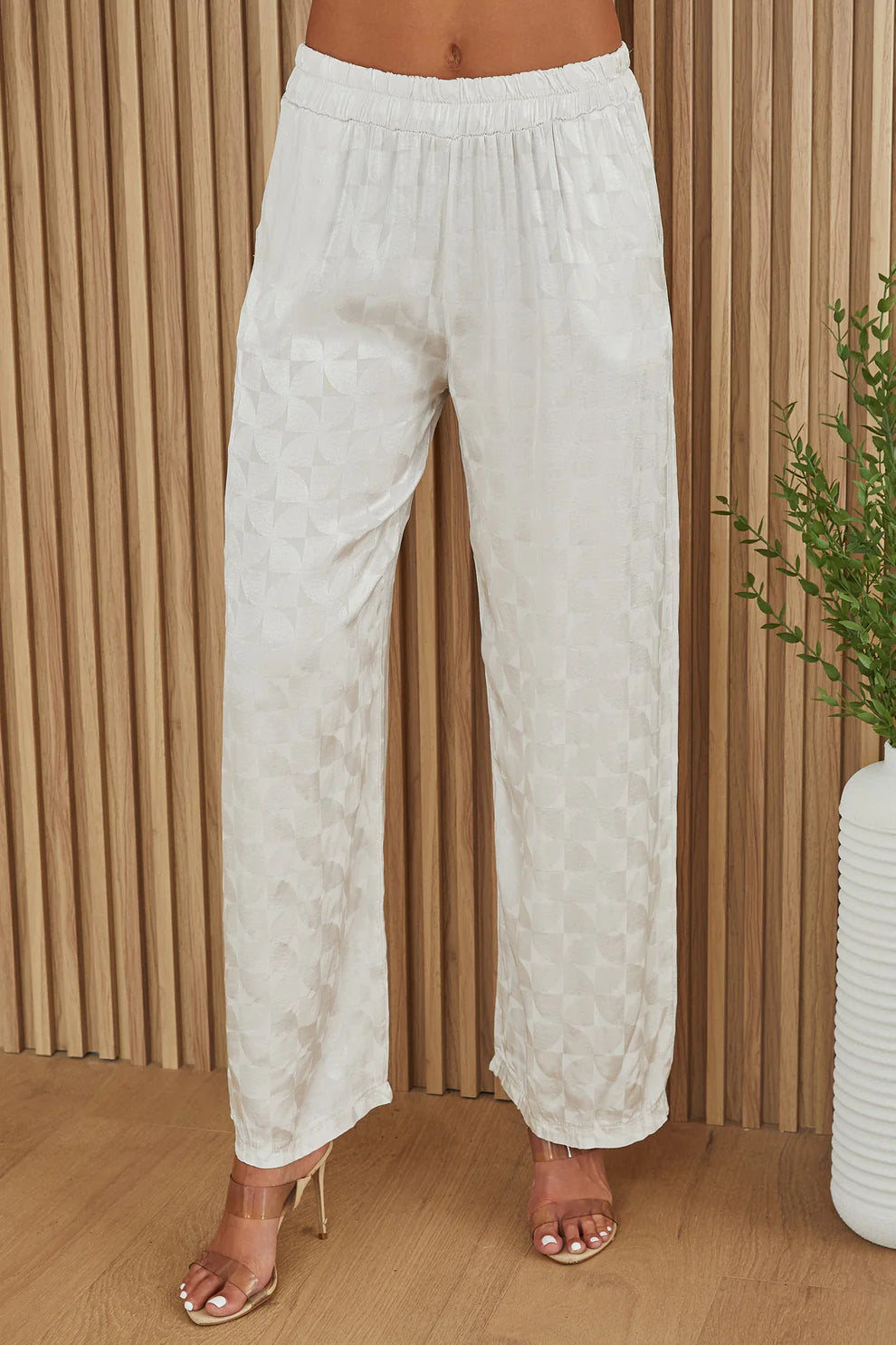 Silky Viscose Lattice Pattern Palazzo Pant