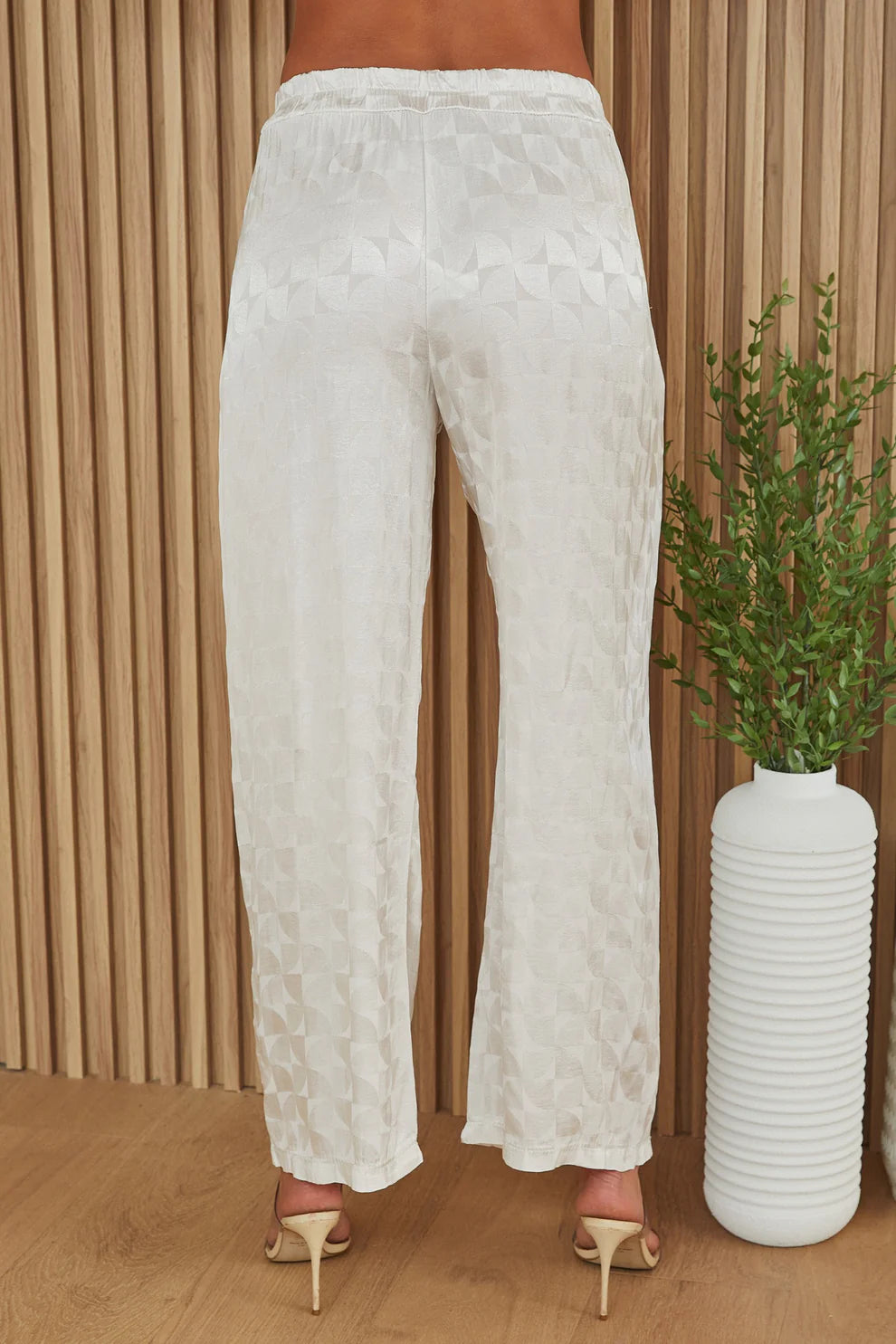 Silky Viscose Lattice Pattern Palazzo Pant