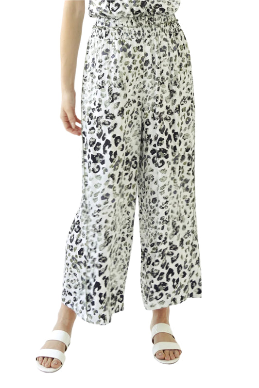 Leopard Print Wide Leg Pants