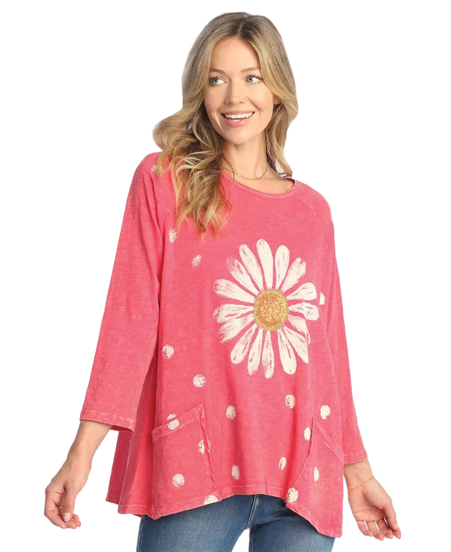 Patch Pockets Tunic Top - Happy Days