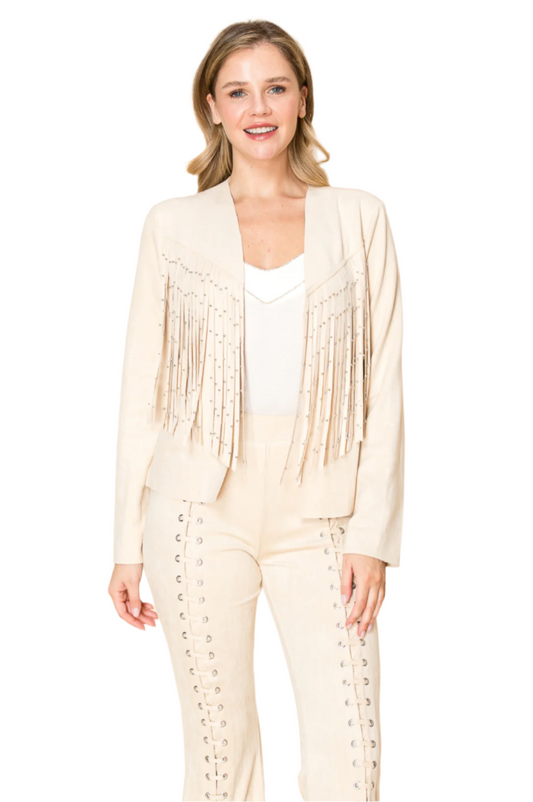 Front Studded Fringe Jacket