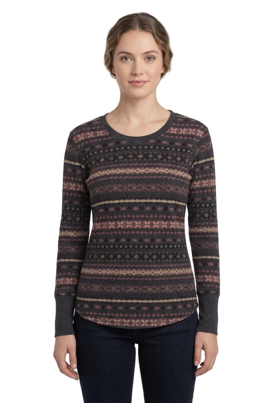 Pecos River Waffle Crew Knit Top