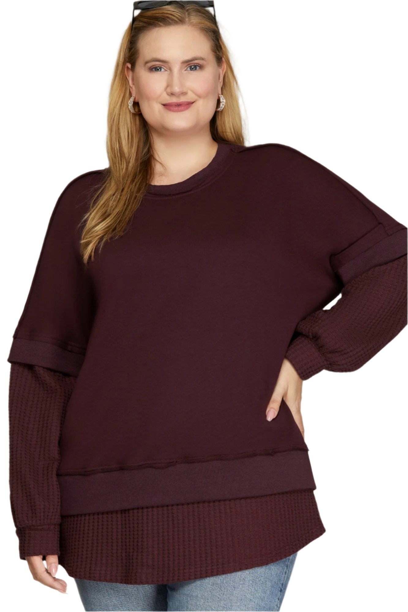 Long Sleeve Contrast Sweatshirt Top