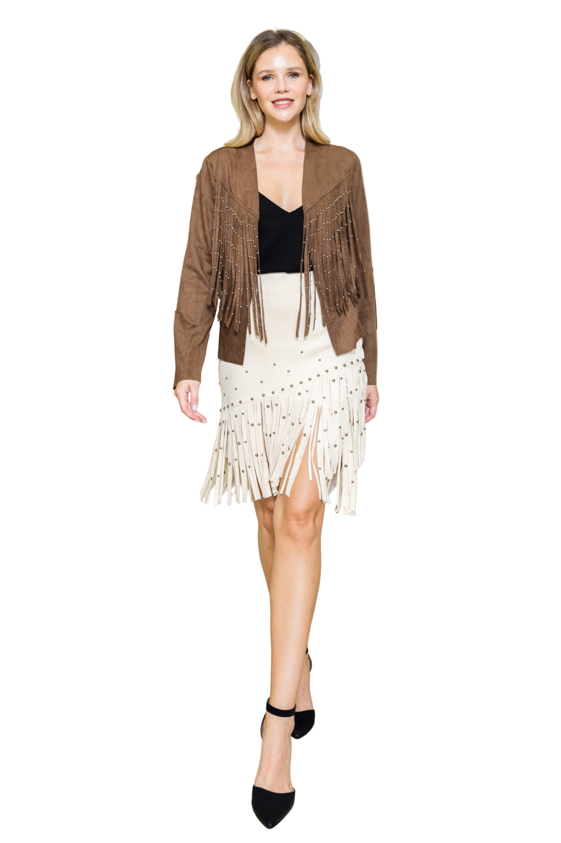 Front Studded Fringe Jacket