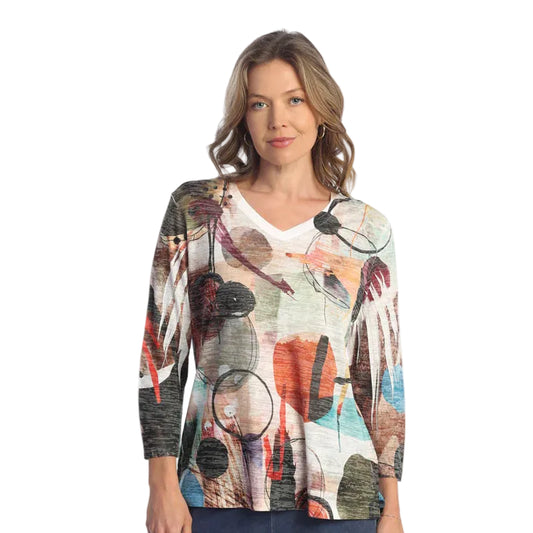 Burnout Hi-Lo Top with Side Slits - Toscana