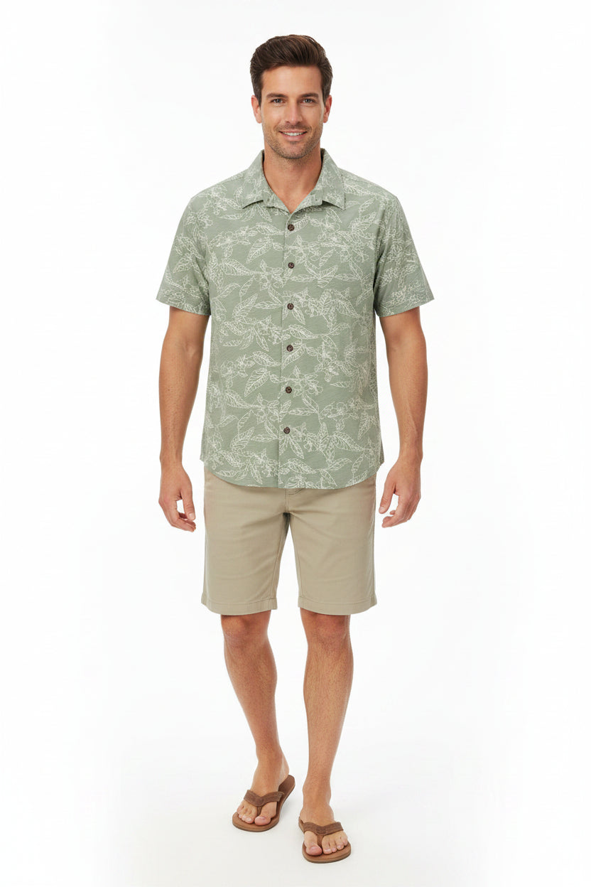 S/S Button Up Shirt with Front Pocket