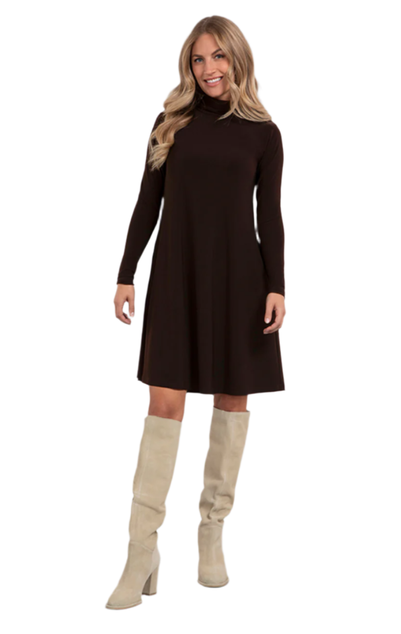 Turtleneck Trapeze Dress