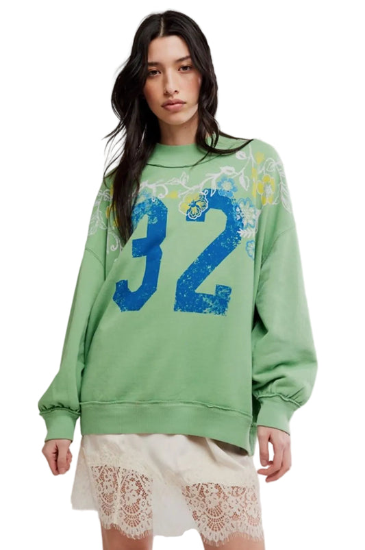 Palm Spring Turtle Graphic Sweatshirt