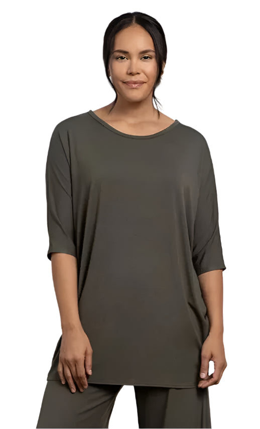 Bamboo Crisscross Tunic, Elbow Slv