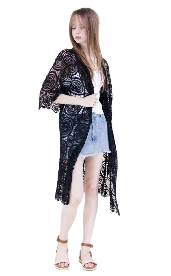 Sunburst Crochet Kimono
