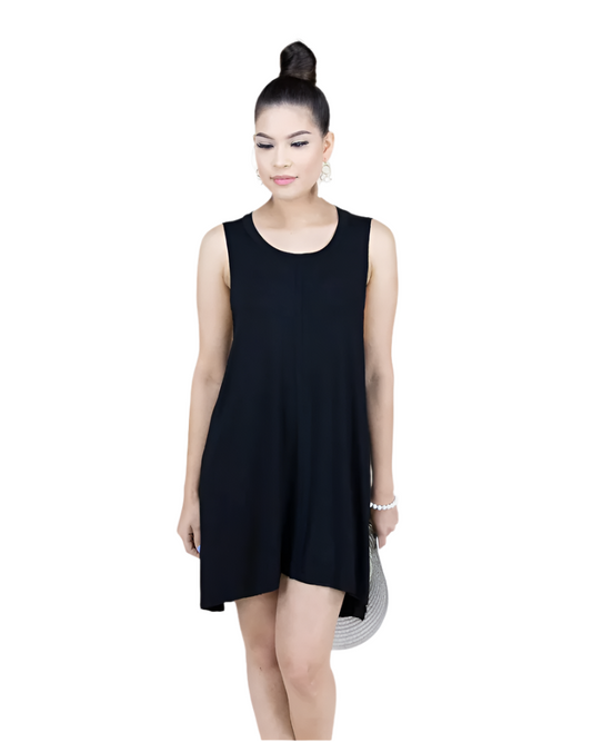 Center Hem Sleeveless Tunic Top