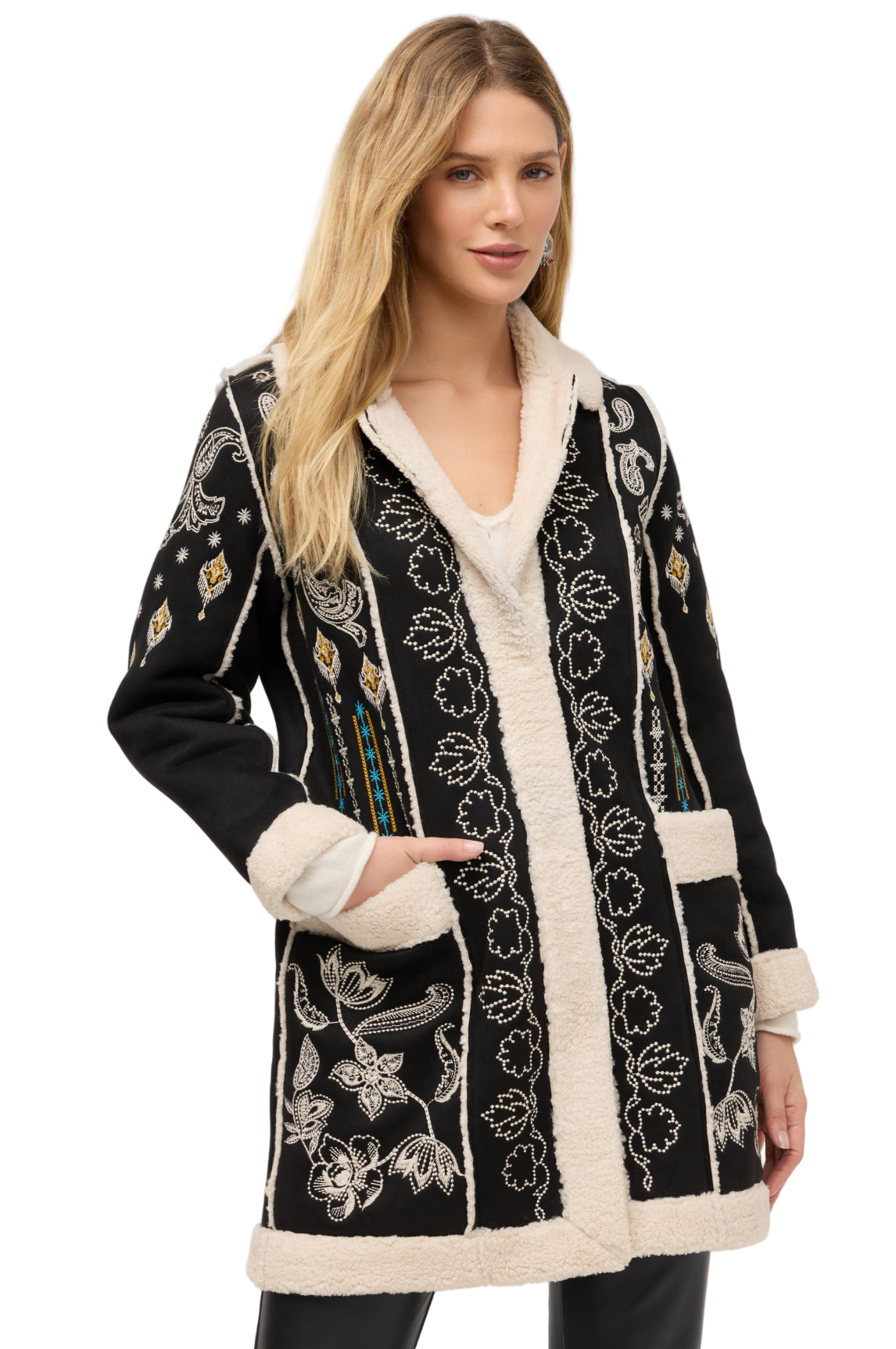 Lori Faux Suede Sherpa Jacket - Cheyenne