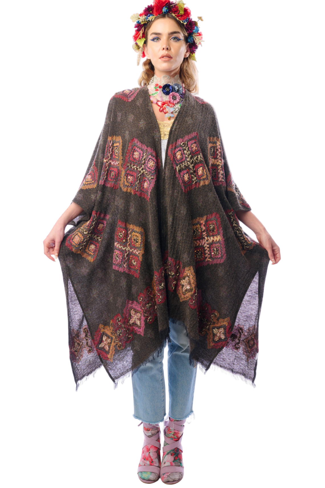 Lola Hand-Embroidered Poncho