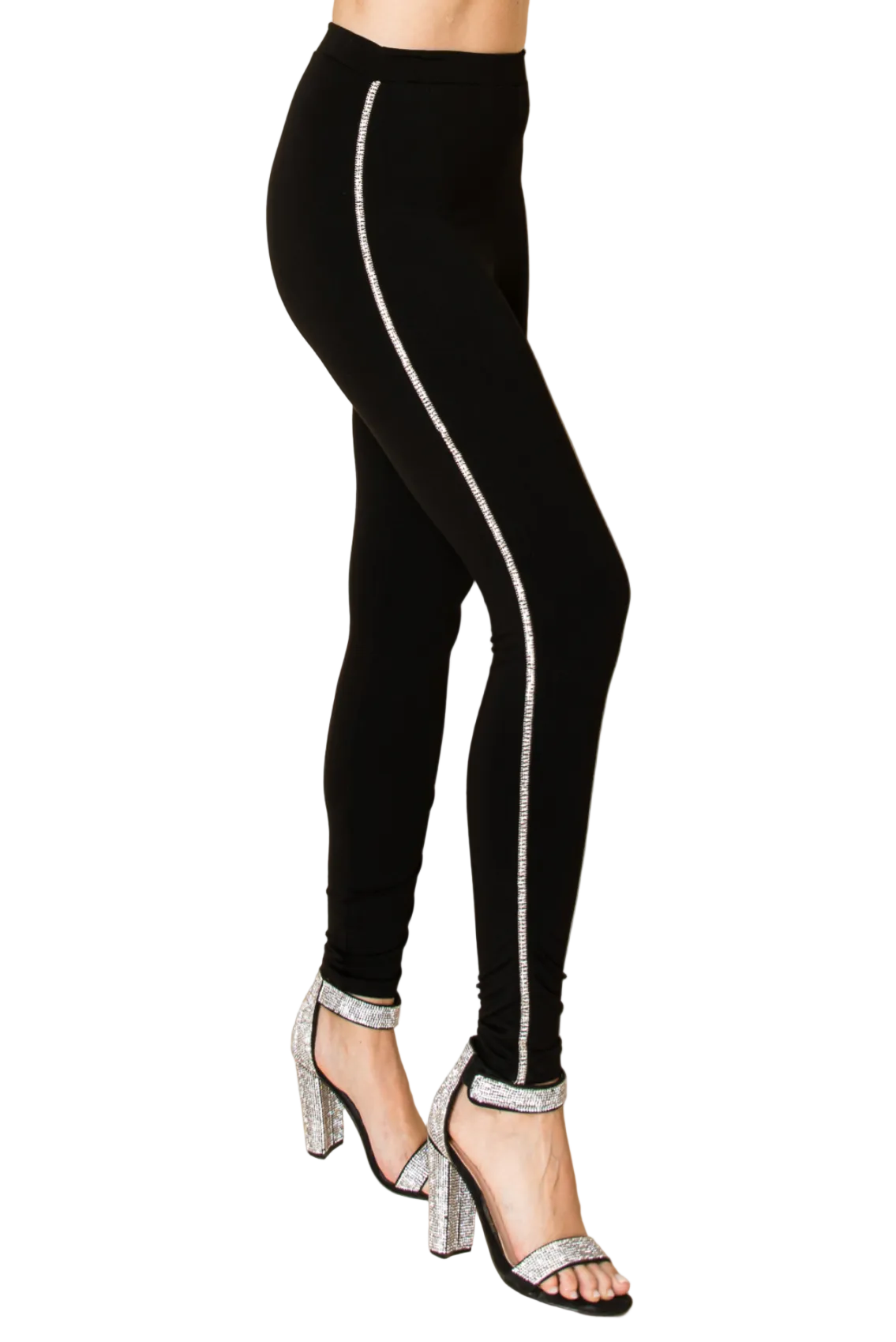 Leggings with Rhinestones on the Side