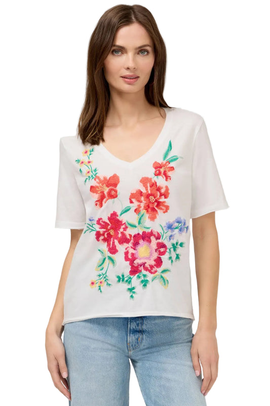 Raw Hem V-Neck Tee - Celiora