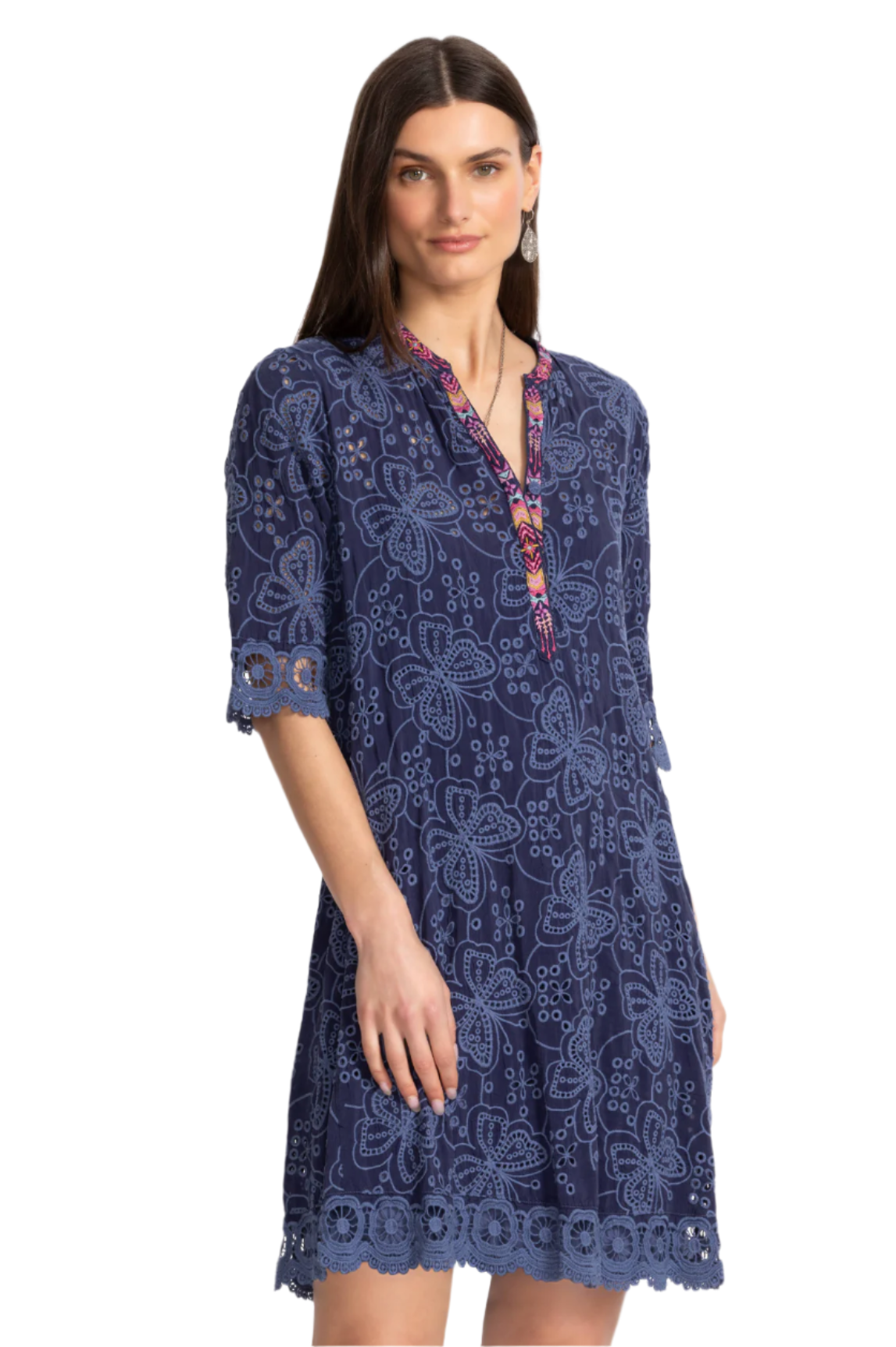 Malfi Mandarin Collar Dress (Slip) - Mariposa