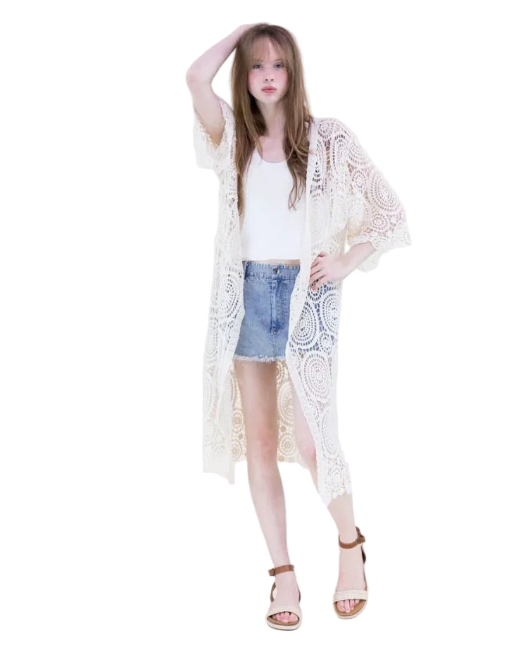 Sunburst Crochet Kimono