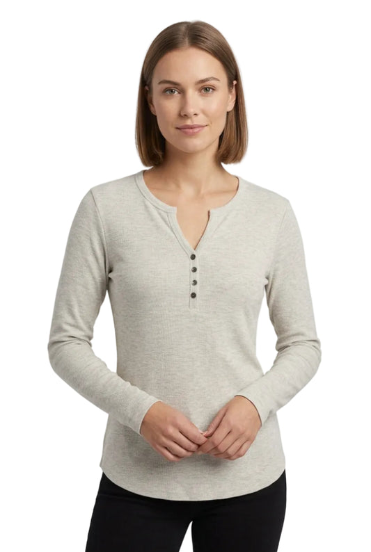 Maury Waffle Henley Knit Top