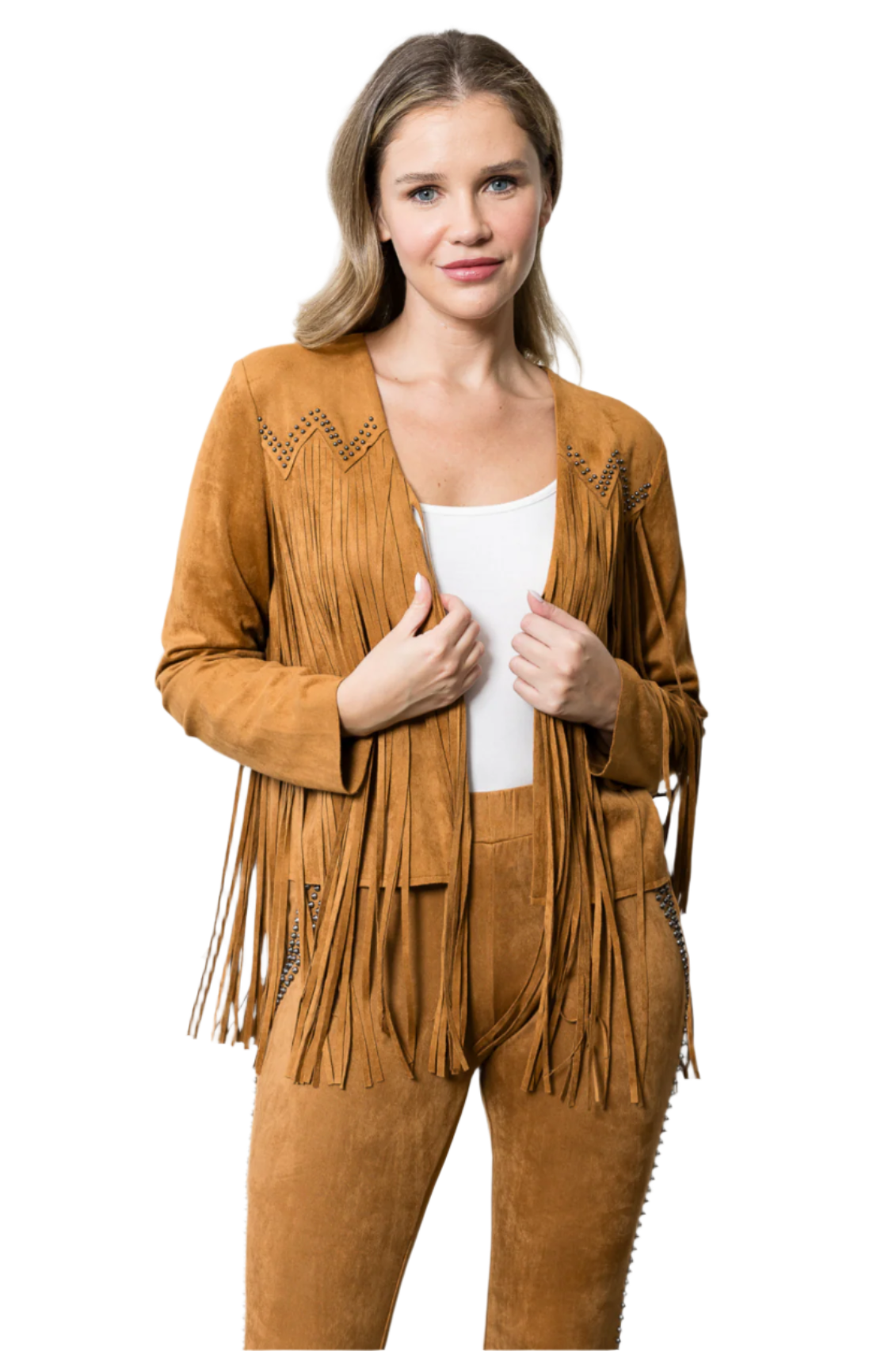 Stud & Fringe Suede Jacket