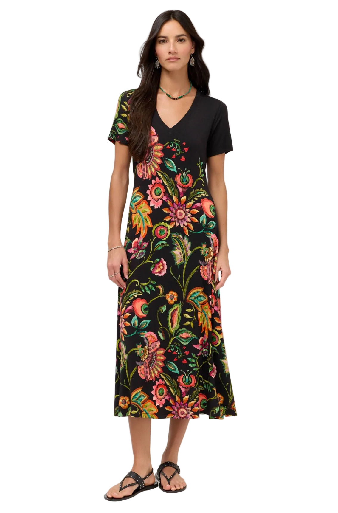 The Janie Favorite V-Neck Cap Sleeve Dress