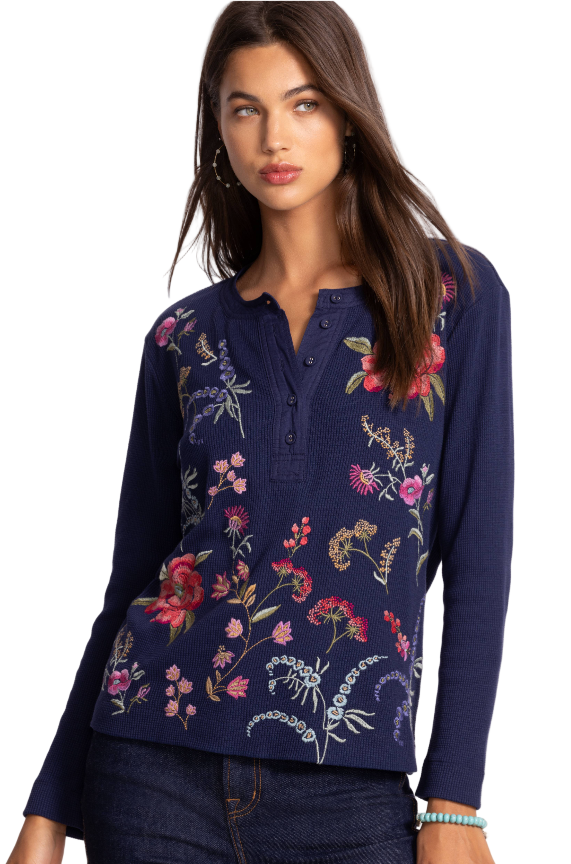 Mixed Media Henley Thermal - Mayra