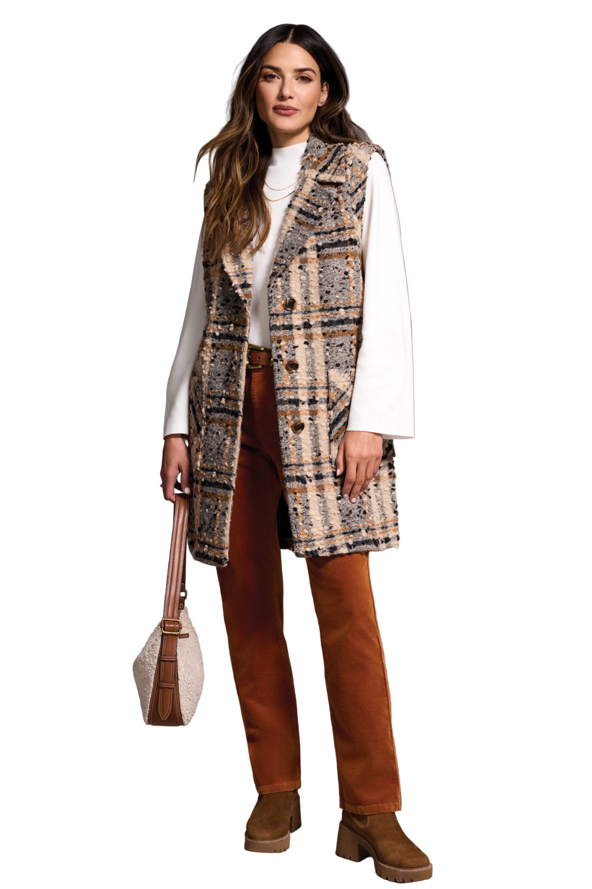 Wide Notch Collar Button Front Vest