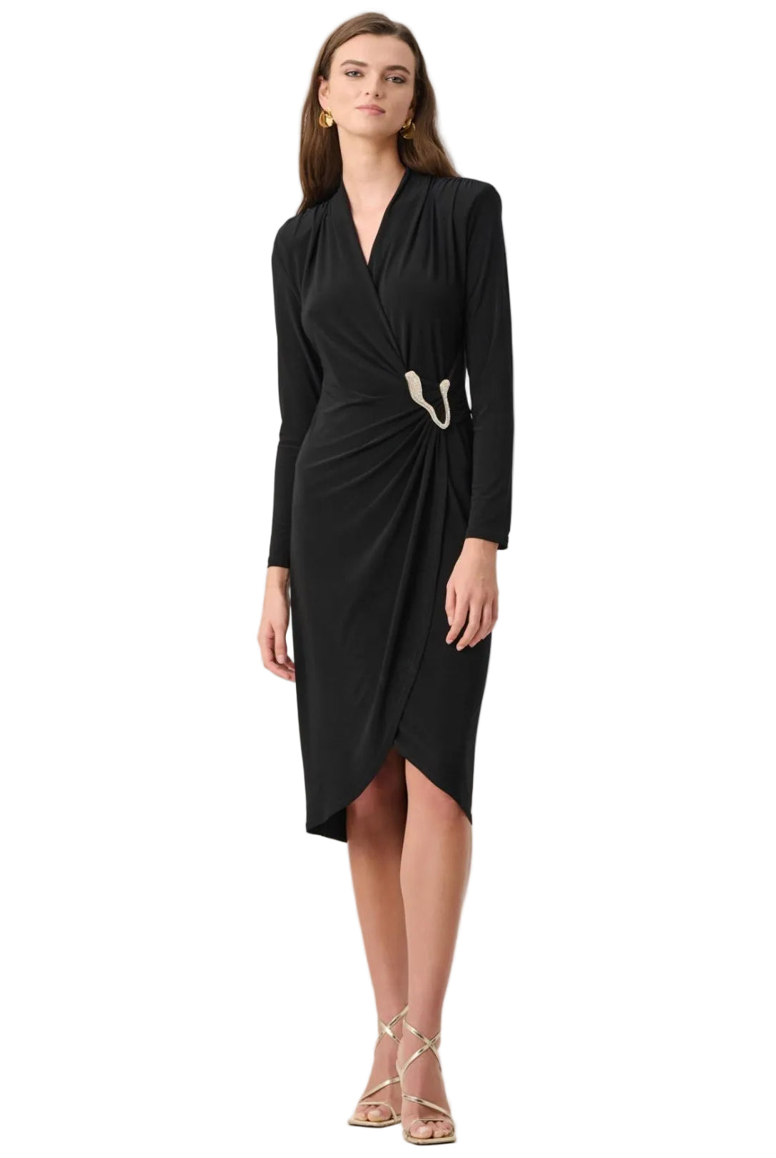Silky Knit Sheath Wrap Dress
