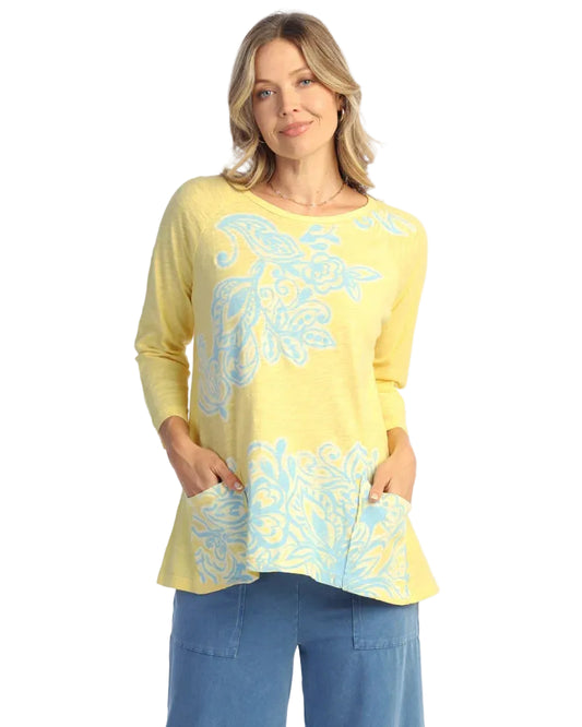 Patch Pockets Tunic Top - Botany