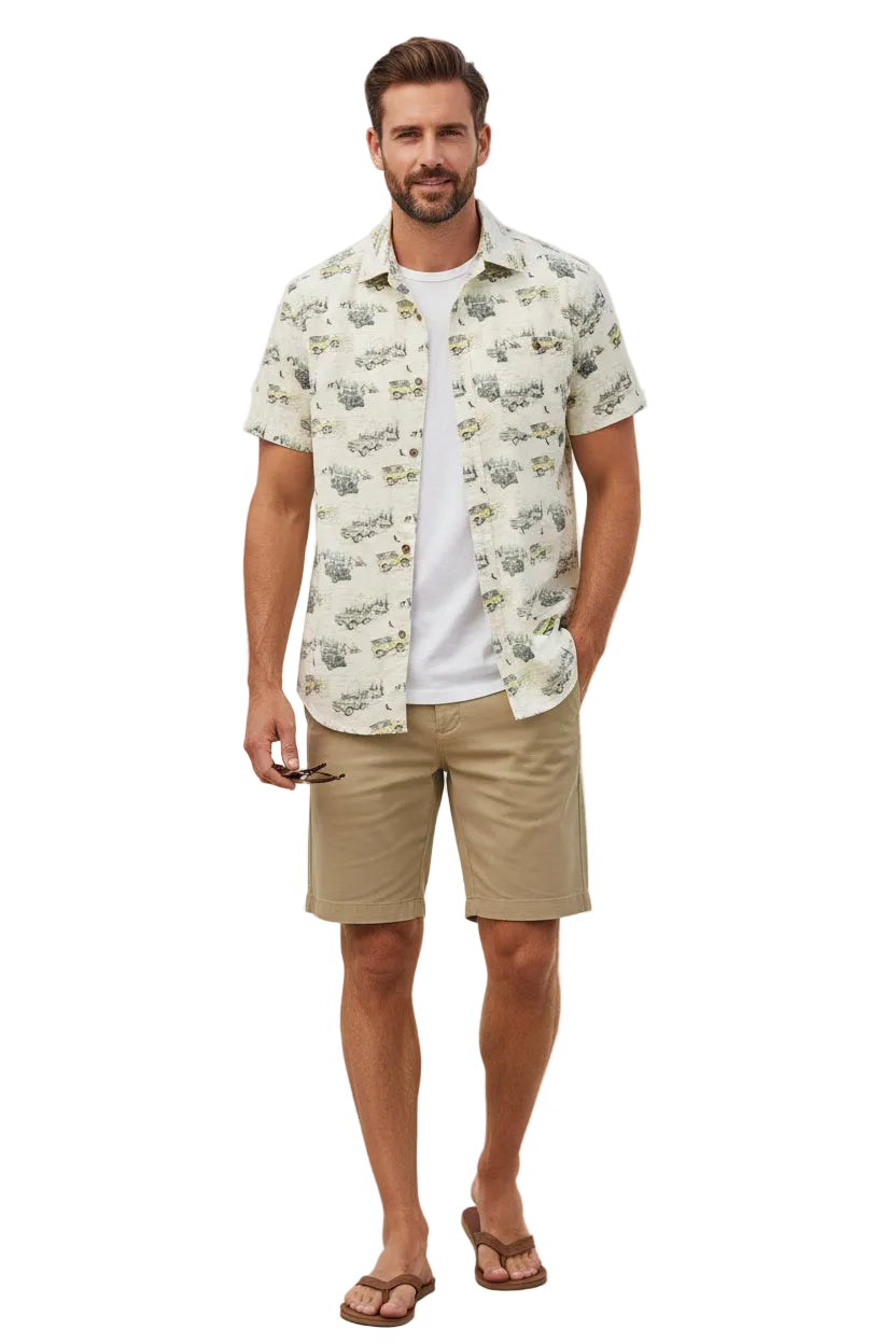 Stretch Poplin Outdoor Printed Shirt