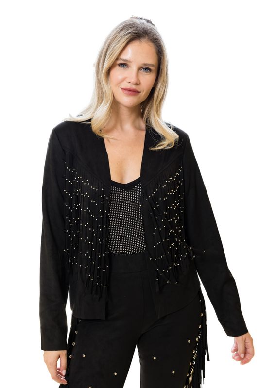 Front Studded Fringe Jacket